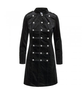 Womens Gothic Velvet Black Slim Fitted Coat Womens Vintage Fashion Coat 